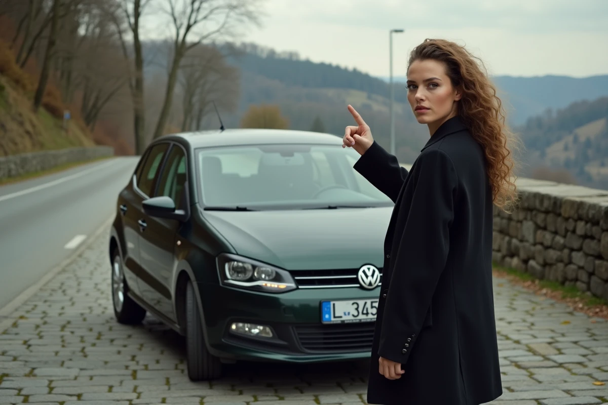 Jeune femme montrant la plaque L d